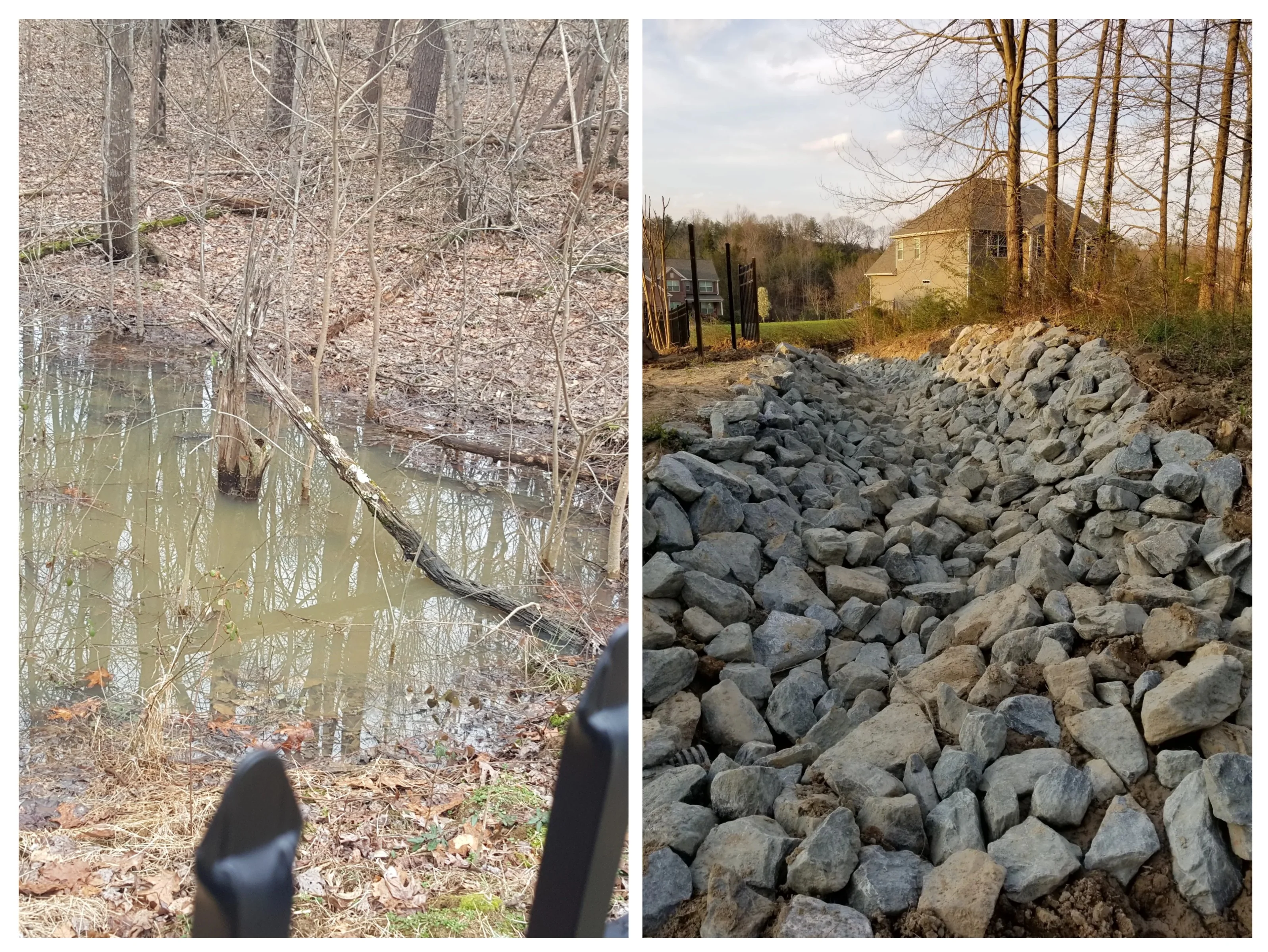 Small Drain Riprap Stormwater Management | Serene-A-Scape